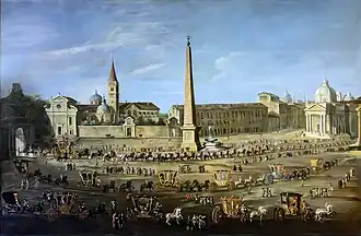 Entrée de Pietro Mocenigo, ambassadeur auprès du pape, sur la Piazza del Popolo, (1761), Musée du Palais Mocenigo Venise