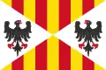 Drapeau du royaume de Sicile (où régnèrent des membres de la maison de Barcelone de 1282 à 1410 et qui fut en union personnelle avec la couronne d'Aragon de 1409 à 1713)