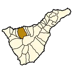 Localisation d'Icod de los Vinos dans l'île de Tenerife.