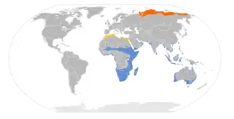 Description de l'image Calidris ferruginea map.svg.