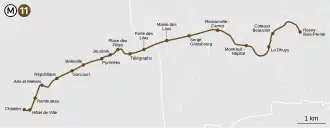 Voir la carte de la ligne.