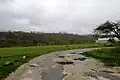 Vue du terrain de cricket du Stade Korman le 14 mars 2015 après le passage du Cyclone Pam