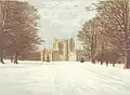 Le château de Glamis sous la neige vers 1880.