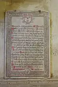 Plaque commémorative de fondations.