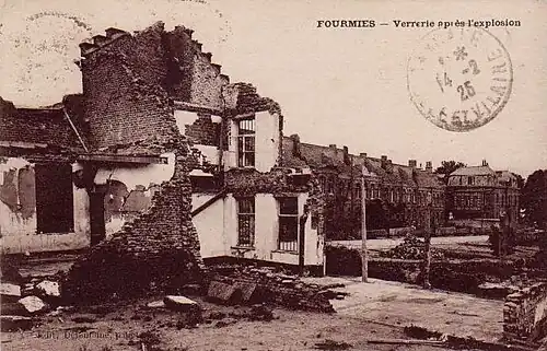 Fourmies - Verrerie après l'explosion.