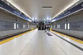 Quai de la station Mount Pleasant.