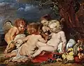 Le Christ Enfant avec Jean baptiste et deux anges de Pierre Paul Rubens (1615-1620).