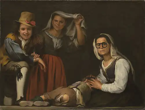 Bartolomé Esteban Murillo, Quatre Figures sur l'escalier, vers 1655-1660.