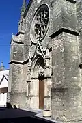 Façade ouest, portail et rosace (mars&nbsp;2012)