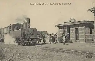 Corpet-Louvet (no&nbsp;850 - 1900), "Laons" no&nbsp;9 Tramways d'Eure-et-Loir, gare de Laons.