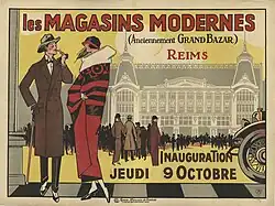 Affiche pour l'inauguration des Magasins modernes le 9 octobre 1924.