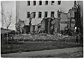 La mairie après la tentative de destruction à l'explosif.