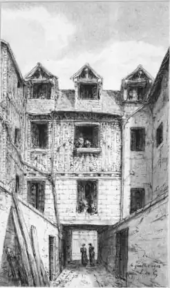 Façade postérieure de l'hôtel.
