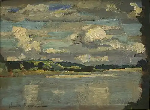 Claude Rameau, Esquisse d'un paysage de Loire, 1921.