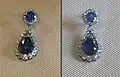 Boucles d'oreille de la parure de saphirs de la reine Marie-Amélie et de la reine Hortense.