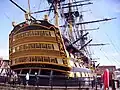 La poupe du HMS Victory, bâtiment sur lequel Quilliam a combattu lors de la bataille de Trafalgar.