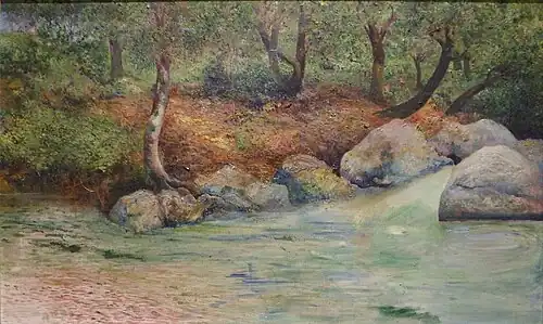 Joaquín Clausell, Paysage avec bois et rivière, 1er&nbsp;tiers du xxe&nbsp;siècle.