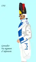grenadier du 91e&nbsp;régiment d’infanterie de ligne de 1792 à 1794