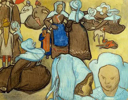 Femmes bretonnes, Vincent van Gogh, 1888.