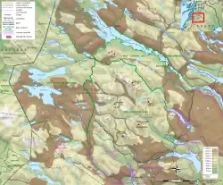 Carte des zones d'élevage du renne dans les trois parcs voisins