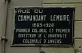 Plaque de rue au nom de Charles Lemaire
