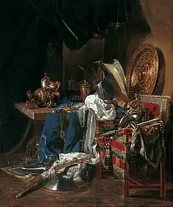 Willem Kalf, Grande nature morte aux Armures (vers 1643 ou 1645).