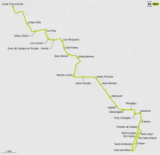 Voir la carte de la ligne.