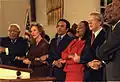 Martin Luther King Sr., Rosalynn Carter, Andrew Young, Coretta Scott King, et le président Jimmy Carter en 1979.