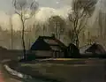 Ferme à Hoogeveen, huile sur toile montée sur panneau, Vincent van Gogh, (1883)