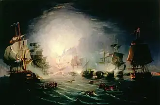 Peinture de Thomas Serres représentant l'explosion de l'Orient