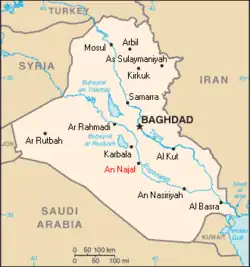 Description de l'image Iraq map najaf.png.