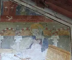 La Vierge de l'Annonciation peinte à droite de la porte nord