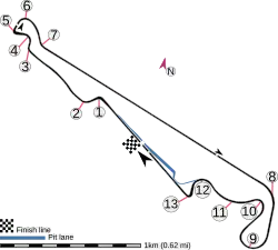 Description de l'image Le Castellet circuit map Formula One 2019 no chicane English 07 07 2021.svg.