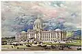 Le projet gagnant du concours a été conçu à partir de 1896 pour le projet de capitole de l’État du Montana à Helena par George R. Mann, devenu le modèle pour le Capitole de l’État de l’Arkansas..