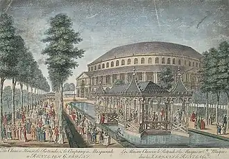La Maison chinoise, la rotonde et les masques du bal masquez dans les jardins du Ranelagh (1754).