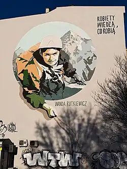 Wanda Rutkiewicz fresque murale
