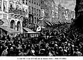 Émile Eudes (sur le brancard tout à gauche) mort remis aux ambulances urbaines.