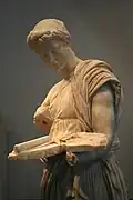 Détail du visage et du buste de la Jeune fille d'Anzio
