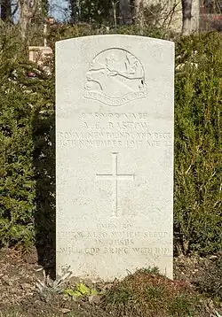 Tombe de l'unique soldat néo-zélandais.