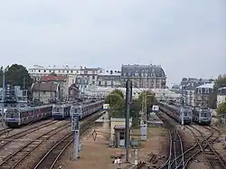 Les voies vues du pont de la rue de Clagny.