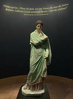 Restitution expérimentale des couleurs sur la « Petite Herculanaise » : type de femme plus jeune que la « Grande Herculanaise » v. 330-300[N 15]