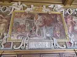 Éléphant à fleurs de lys, galerie François Ier du Rosso, Fontainebleau (1534-1539).