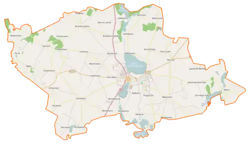 Localisation du village au sein de la gmina Żnin.