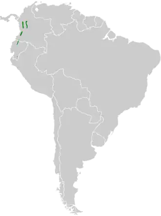 Description de l'image Iridosornis porphyrocephalus map.svg.