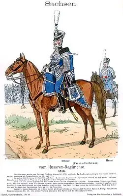 Hussards Saxons vers 1810.