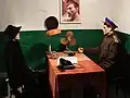 Diorama representando um interrogatório da NKVD.