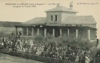 Inauguration de l'hydrothérapie de Mimizan-les-Bains sur la rive gauche du Courant le 5 août 1923.