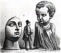 Tête de la Vierge du Puy et buste de l'Enfant Jésus comparés à la taille humaine, Jules Gagniet.