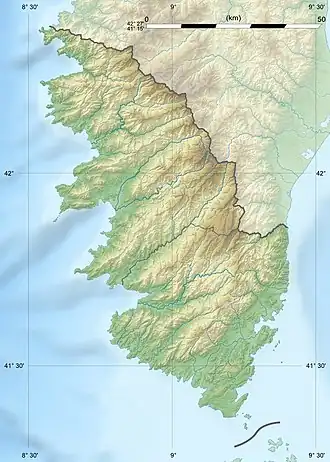 Voir sur la carte topographique de la Corse-du-Sud
