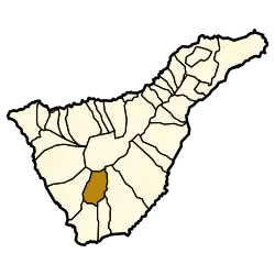 Localisation de Vilaflor de Chasna dans l'île de Tenerife.
